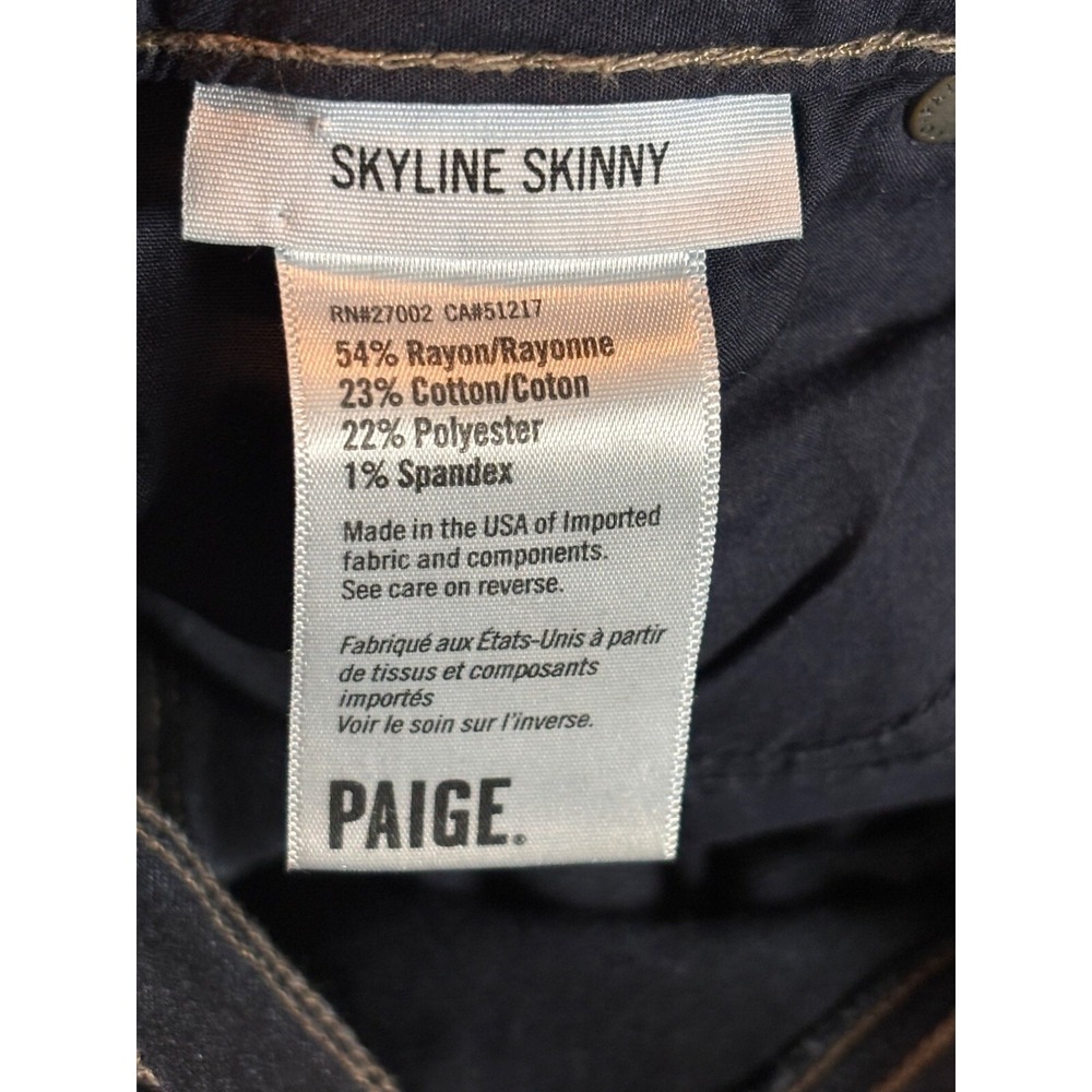 Paige Jeans Women 26 Blue Skyline Skinny Leg Dark Wash 332-103018 - Picture 10 of 16